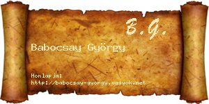 Babocsay György névjegykártya