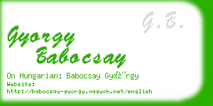 gyorgy babocsay business card